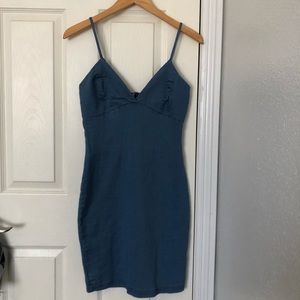 🔴Active USA Strappy Denim Bodycon Mini Dress